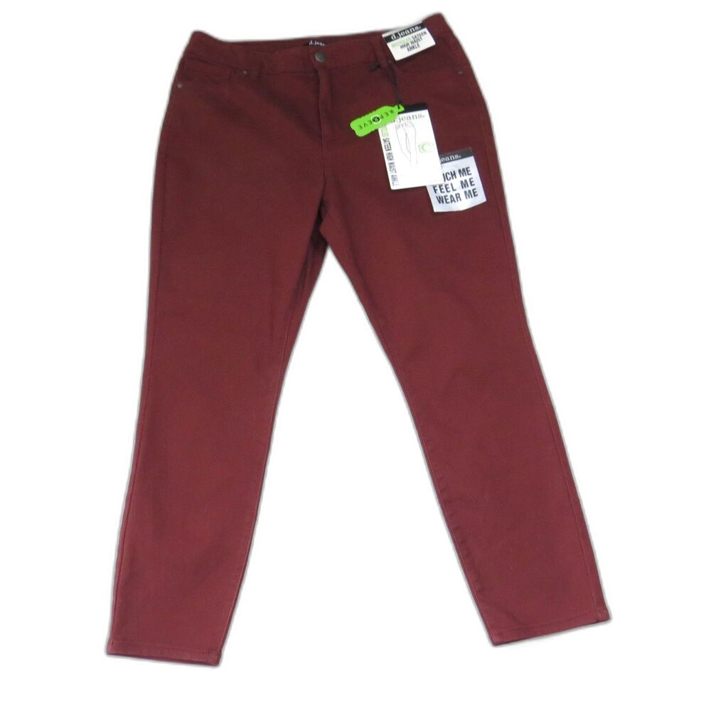 d.jeans High-waisted Ankle Slim Fit Stretch Jeans Brick Red 14 NWT